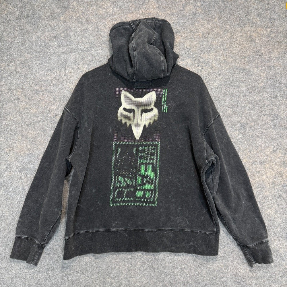 Fox Racing Throttle Oversized Energy‎ Hoodie Sweatshirt Mens Medium Relaxed RARE